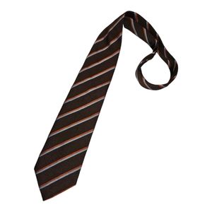 THOMAS PINK Brown Striped Silk DESIGNER Tie ENGLAND